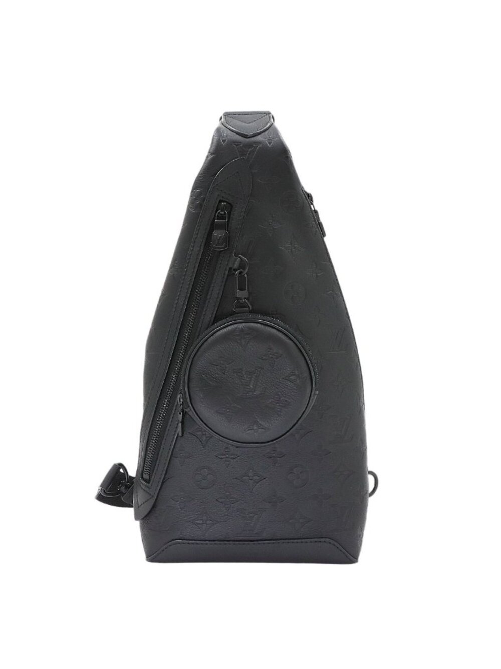 Louis Vuitton Monogram Shadow Duo Sling Bag Leather Noir